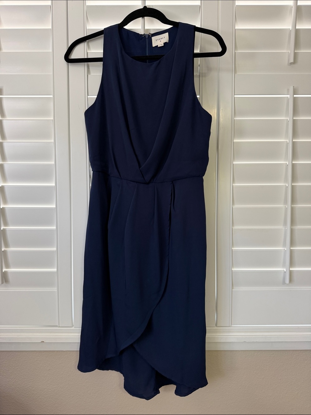 Everly Navy Sleeveless Tulip Midi Dress